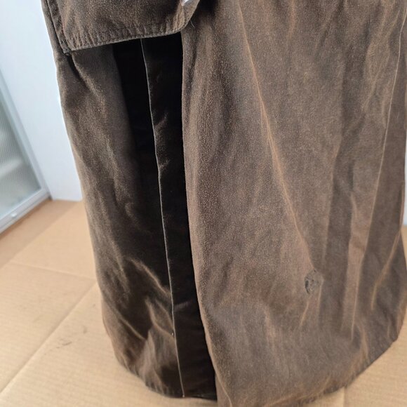 Outback Trading Co Bush Trader Duster Coat Mens Brown Waxed Oilskin Western Sz S - Picture 9 of 16